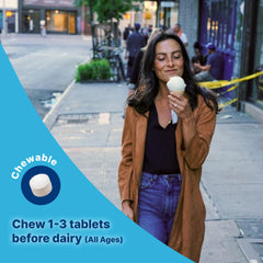 Packaging showing dairy-free and preservative-free icons