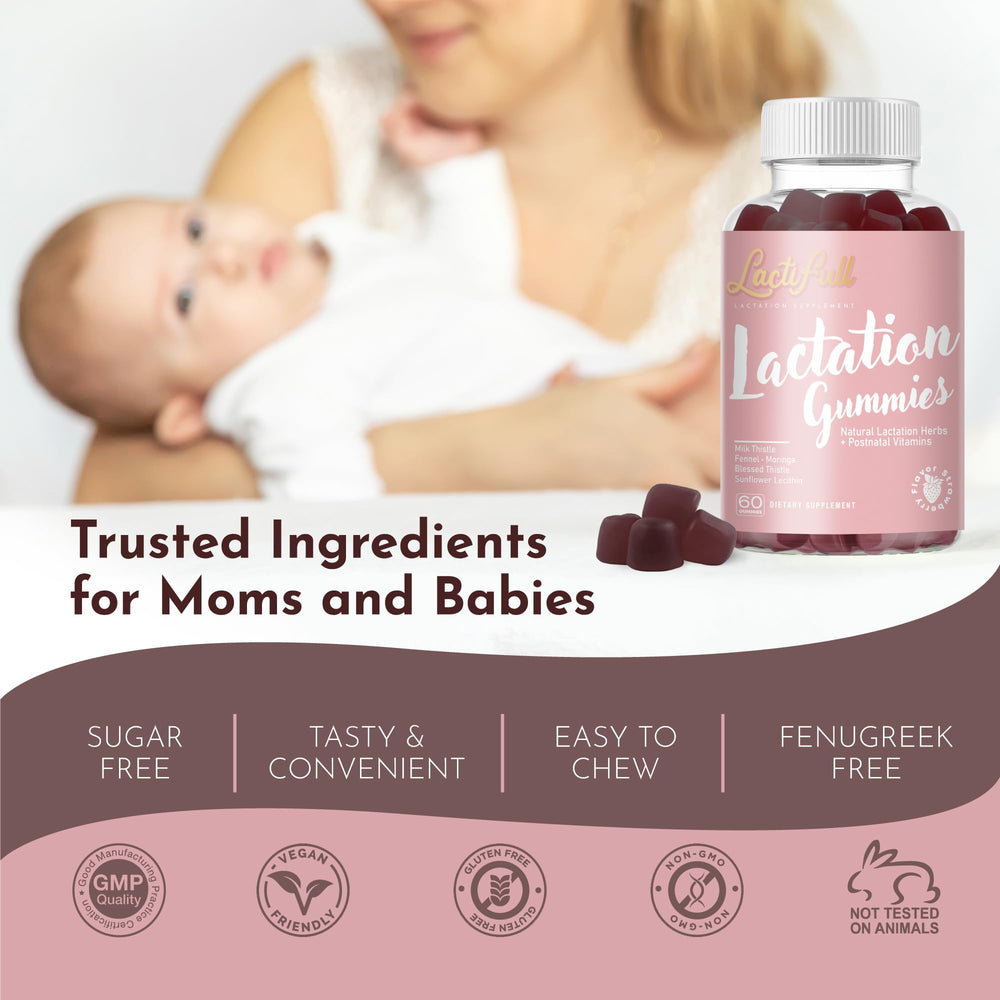 Ingredients shown for LactiFull: Milk Thistle, Fennel, Moringa, Blessed Thistle