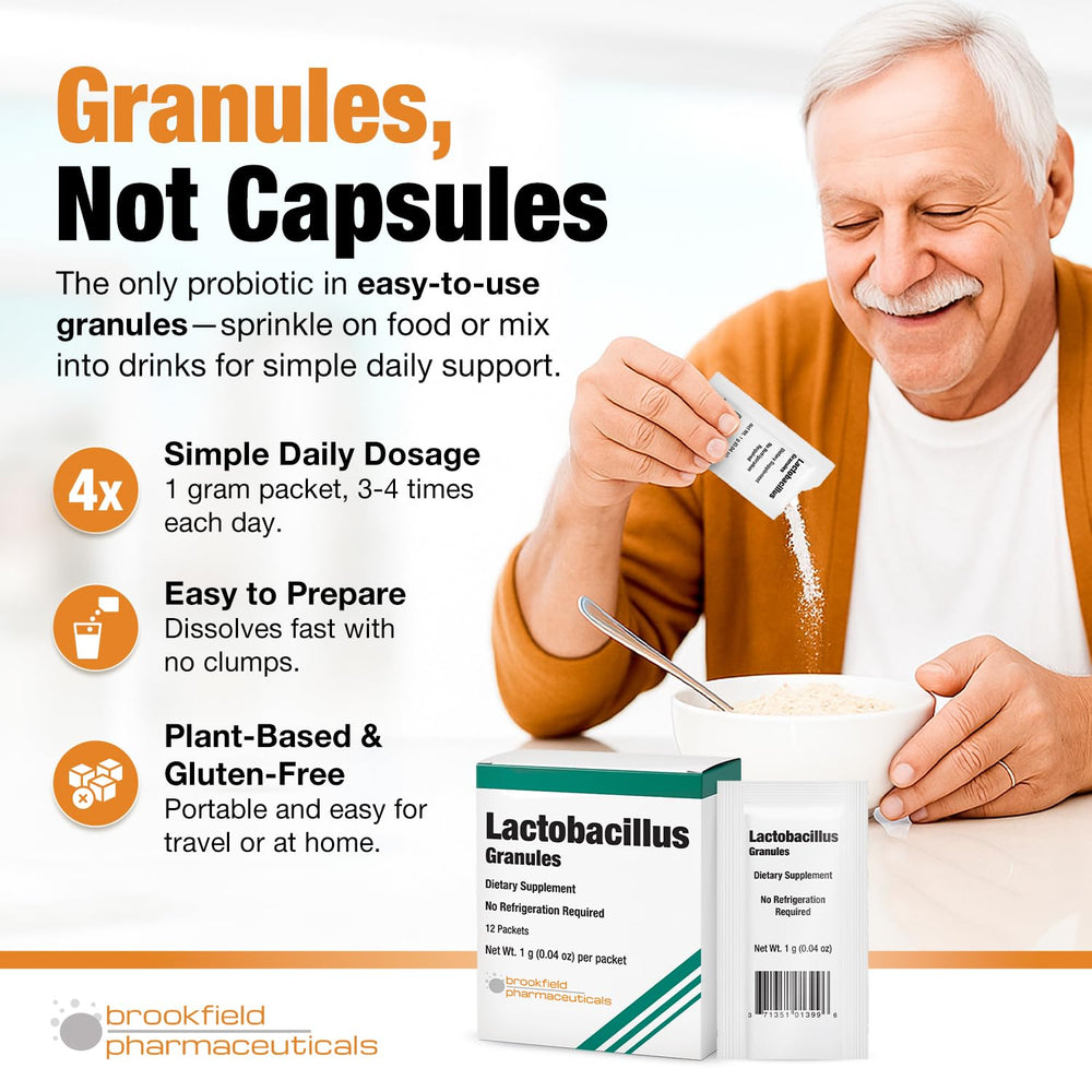 Probiotic powder packets designed for sprinkling on food
