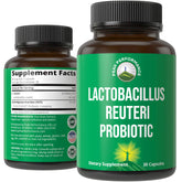 Label showing Lactobacillus Reuteri 50B CFU probiotic with PreticX XOS
