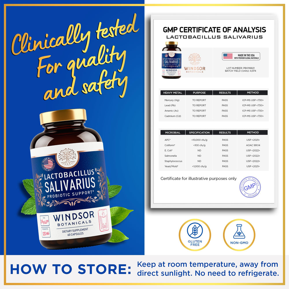 Vegetarian, non-GMO, gluten-free probiotic label