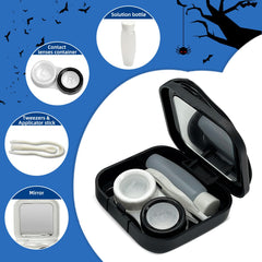 Stylish gothic matte black lens case blends with costumes and daily outfits
