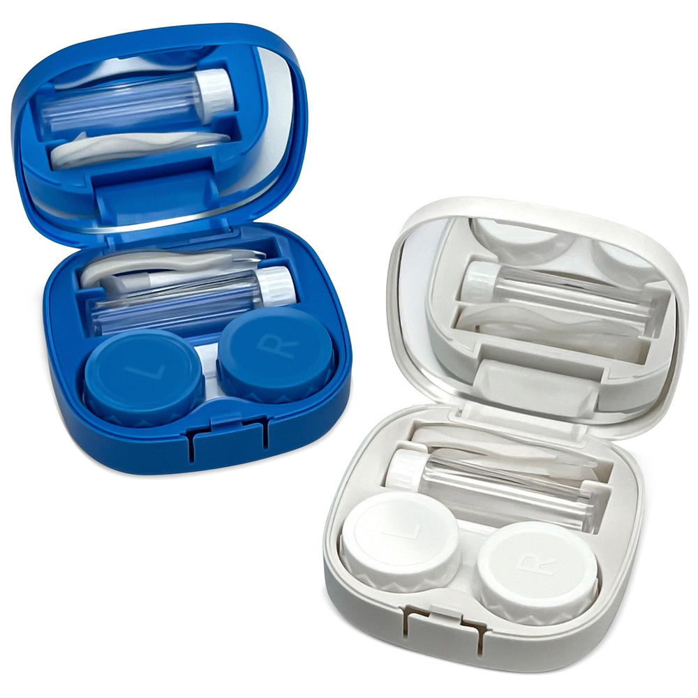 LADYPONYCSC blue square contact lens case with built-in mirror