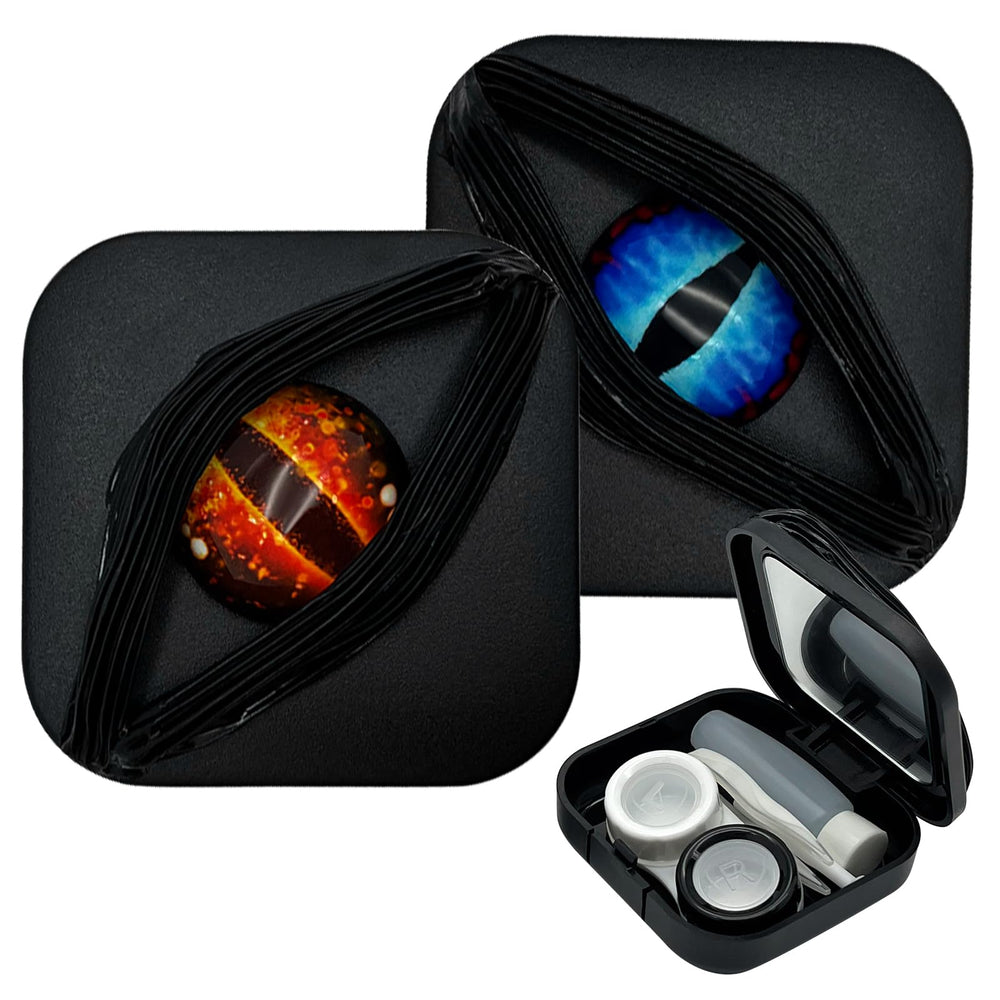 LADYPONYCSC Halloween style black contact lens case with dragon eye pattern