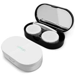 Black lens case with built-in mirror