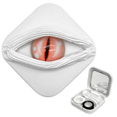 Front view of LADYPONYSSC dragon-eye Halloween contact lens case in pink