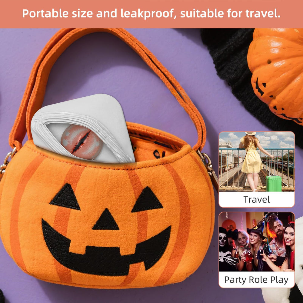 Portable travel-friendly pink dragon-eye Halloween contact lens case