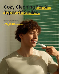 Two included brush heads for gum care and deep cleaning