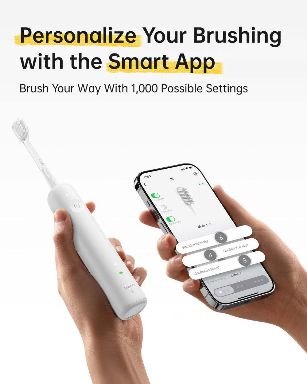 Included brush heads: Gum Care and Super-Clean