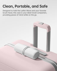 Open travel case with Wave toothbrush and brush head