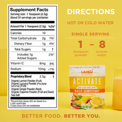 Product label showing directions and dietary certifications