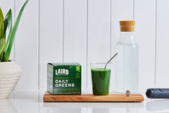 Concept image of gut health and fiber support with greens