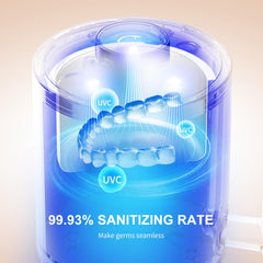 36W ultrasonic denture cleaner in action