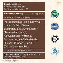 Back label details of Lakshadi Guggulu bottle