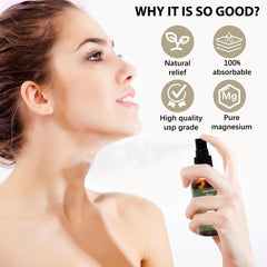 Hands applying magnesium oil to leg muscles