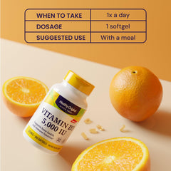 Lanolin-based Vitamin D3 softgels 5000 IU