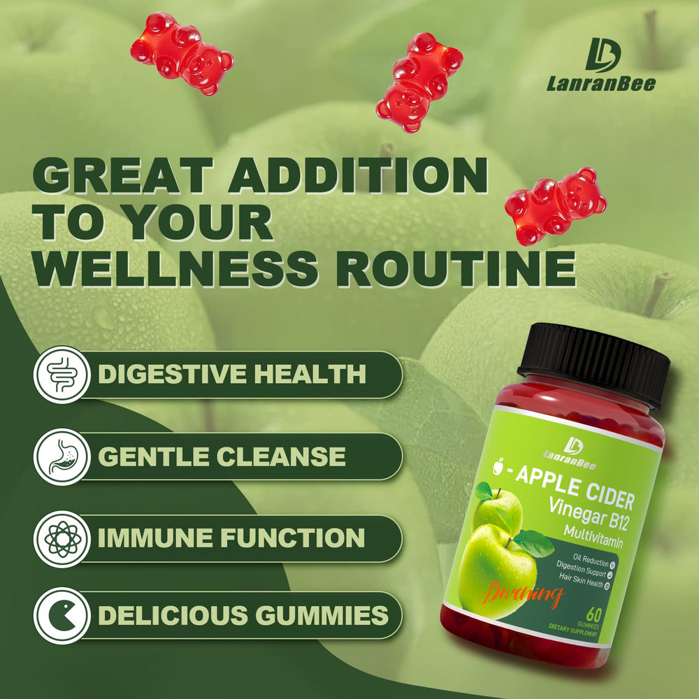 Gummy texture close-up showing the apple cider vinegar gummies