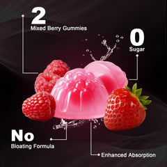 LanranBee Creatine for Women Gummies infographic-style ingredients including collagen and hyaluronic acid.