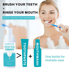 Close-up of LANTHOME whitening foam bottle