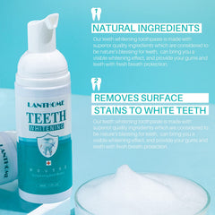 Peppermint-flavor whitening foam application