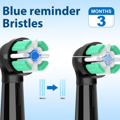 Close-up of Lanveda replacement heads for Oral-B Pro 500/1000, Smart 2000, Genius X
