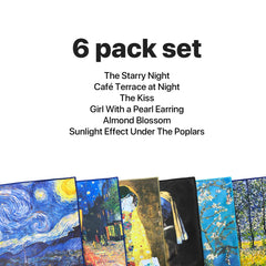 Art-inspired microfiber cloths in six-pack packaging