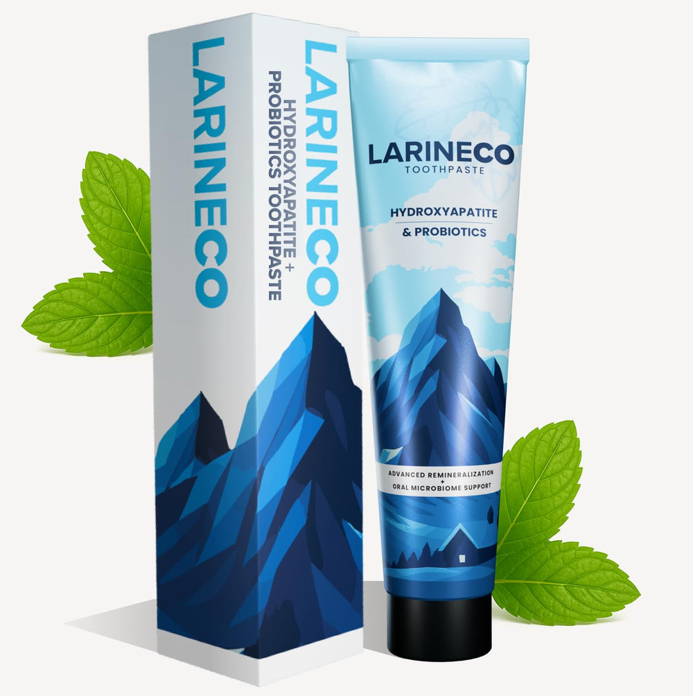 Larineco Nano Hydroxyapatite Toothpaste 4oz tube with enamel care label