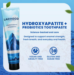 Close-up of Larineco Nano Hydroxyapatite Toothpaste 4oz tube