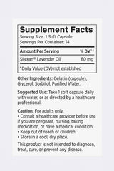 Close-up of easy-to-swallow lavender oil capsules