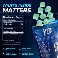 Vegan ingredients and Creapure label on packaging