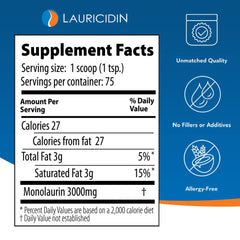 Lauricidin non-GMO gluten-free allergen-free packaging