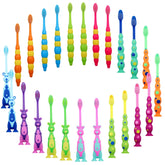 Lauwell 36-piece toddler toothbrush set with soft bristles and animal designs