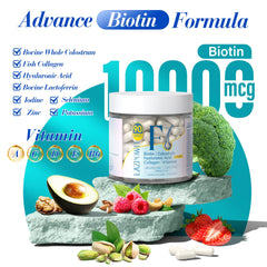 Close-up of Biotin and collagen information on Lazpowfi label