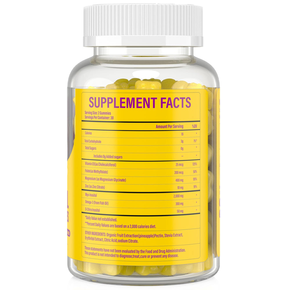 Sugar-free, chewable inositol gummies