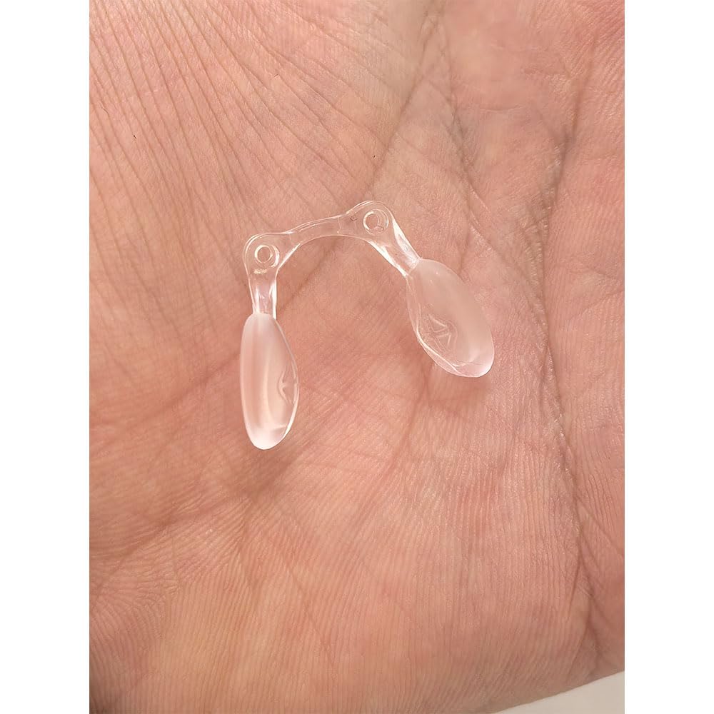 Close-up of transparent silicone nose pad for glasses