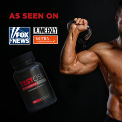 Leading Edge Health Testosil daily capsule set suggests easy ritual for energy and muscle maintenance.