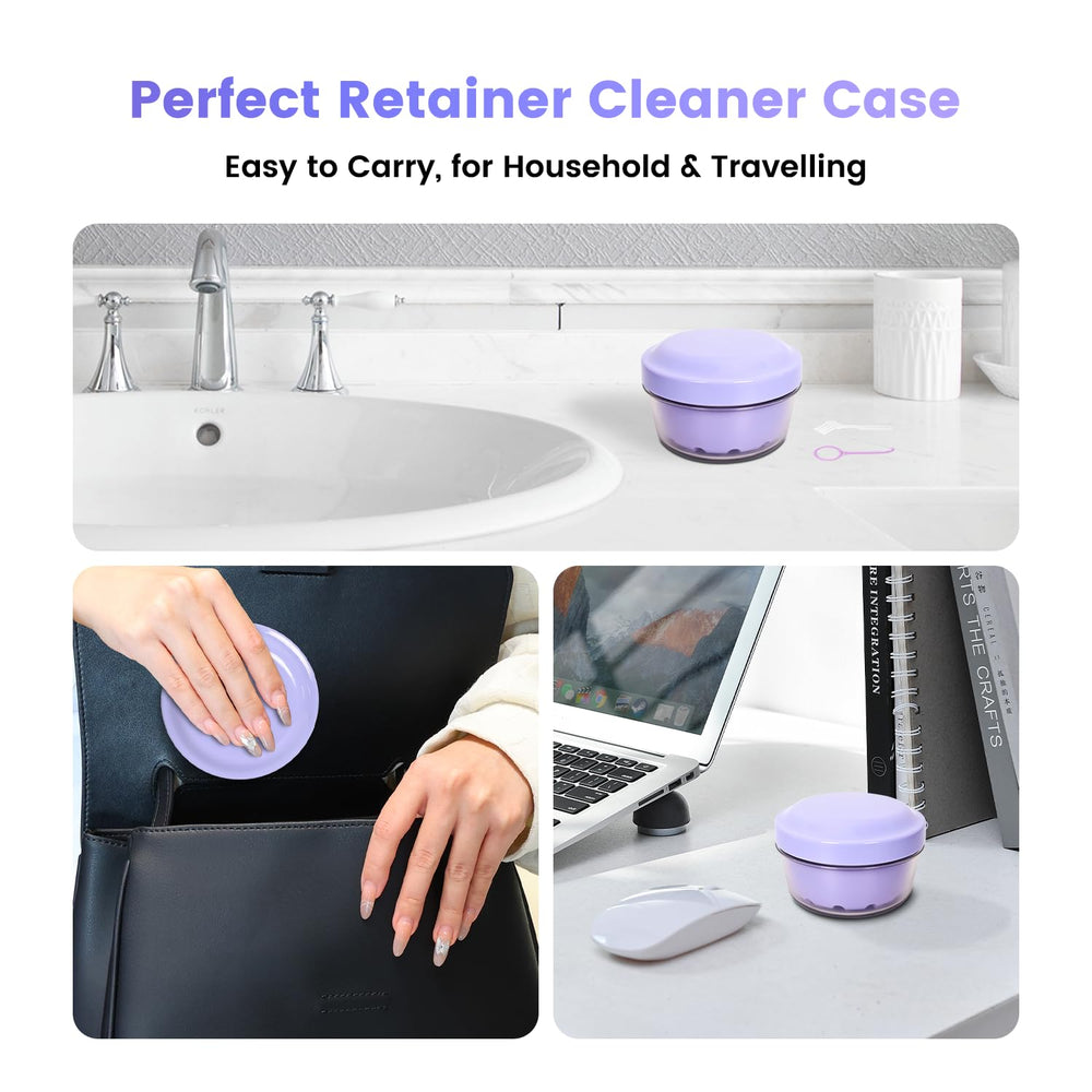 Large 250 ml capacity denture bath case for dentures/retainers