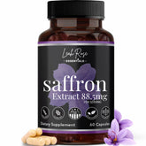 Leah Rose Essentials saffron extract bottle with 60 capsules