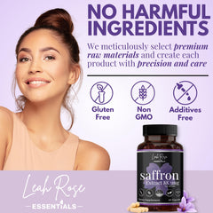 Close-up of saffron capsule showing 88.5 mg extract