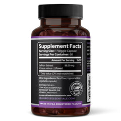 Lifestyle scene with saffron supplement and wellness setup