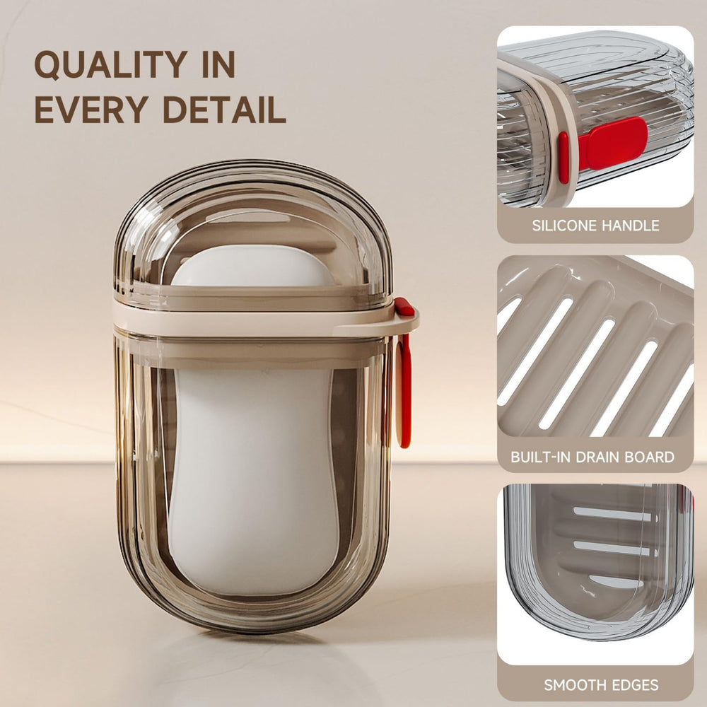 Travel soap case with tightly sealed lid for leakproof storage