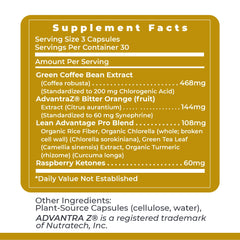 Lean Advantage bottle with 90 capsules packaging