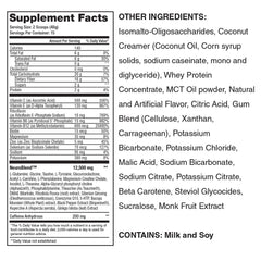 Nutrition label for Lean1 Neuro orange flavor