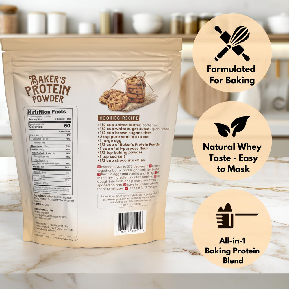 LEANBAKERS protein powder scoop for precise baking measurements.