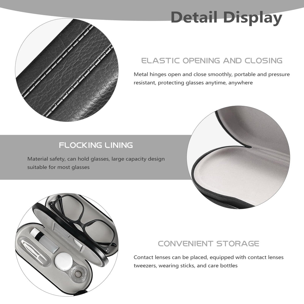 Durable leather eyeglasses case with soft inner lining