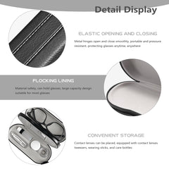 Durable leather eyeglasses case with soft inner lining