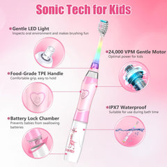 Toothbrush displaying rainbow light mode