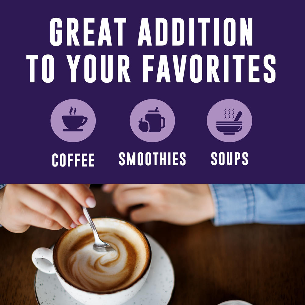 Nutrition facts graphic for bone broth powder