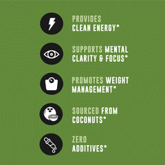 Back label of Left Coast Performance MCT oil bottle