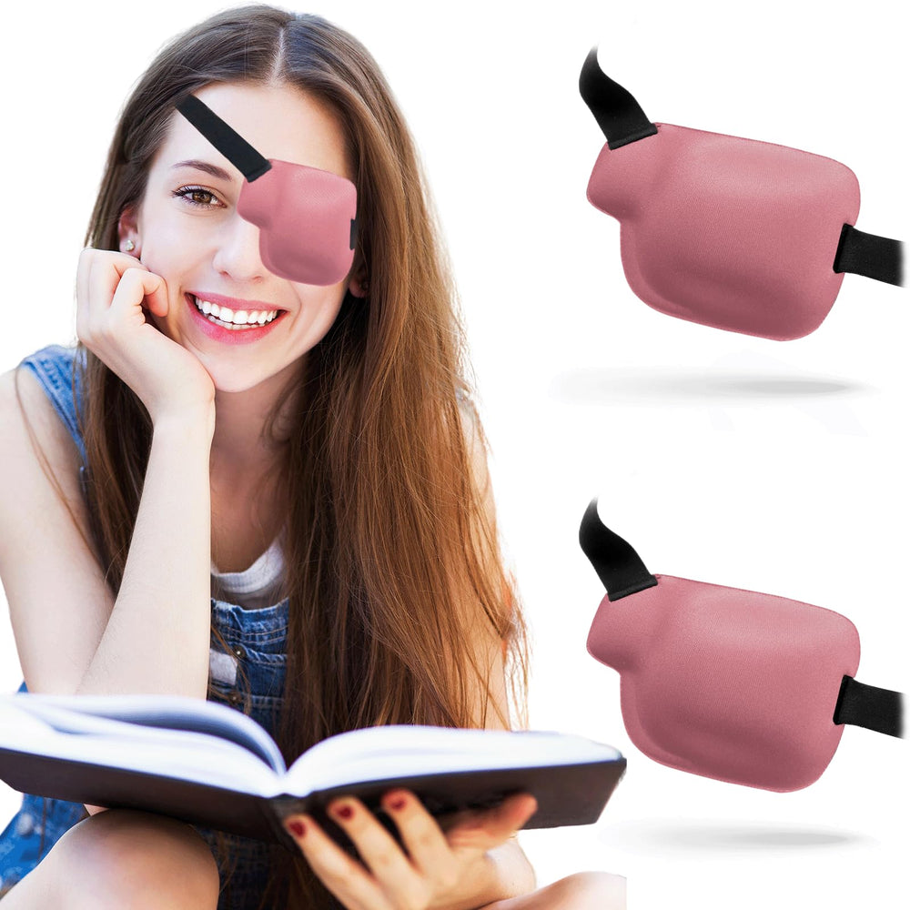 3D left eye patch in pink close-up showing soft cotton material